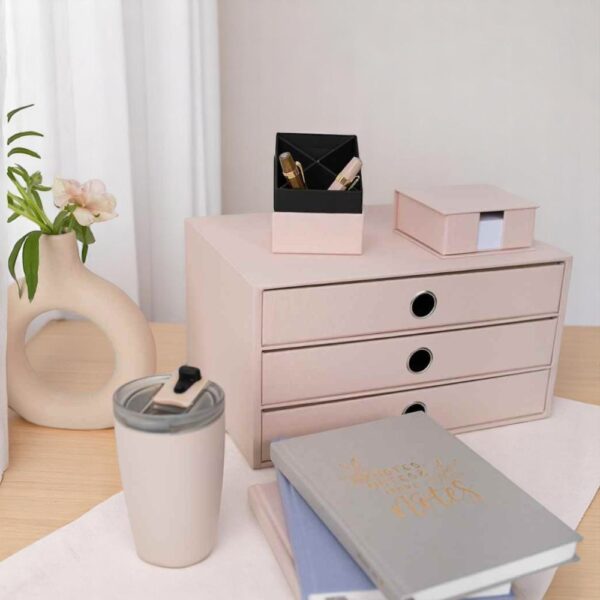 Cassettiera rosa per ufficio elegante