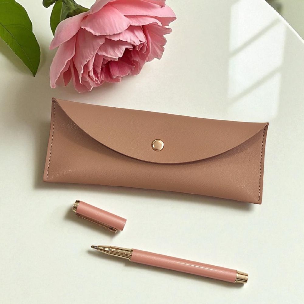 Penna Rosa con astuccio ecopelle