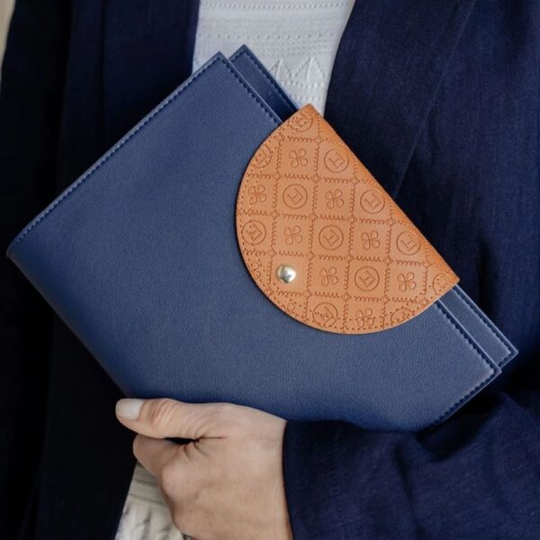porta agenda blu navy