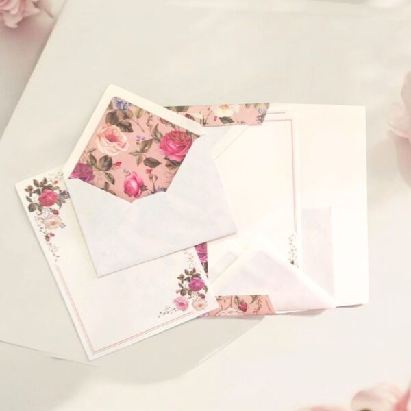 Set buste e lettere floreali